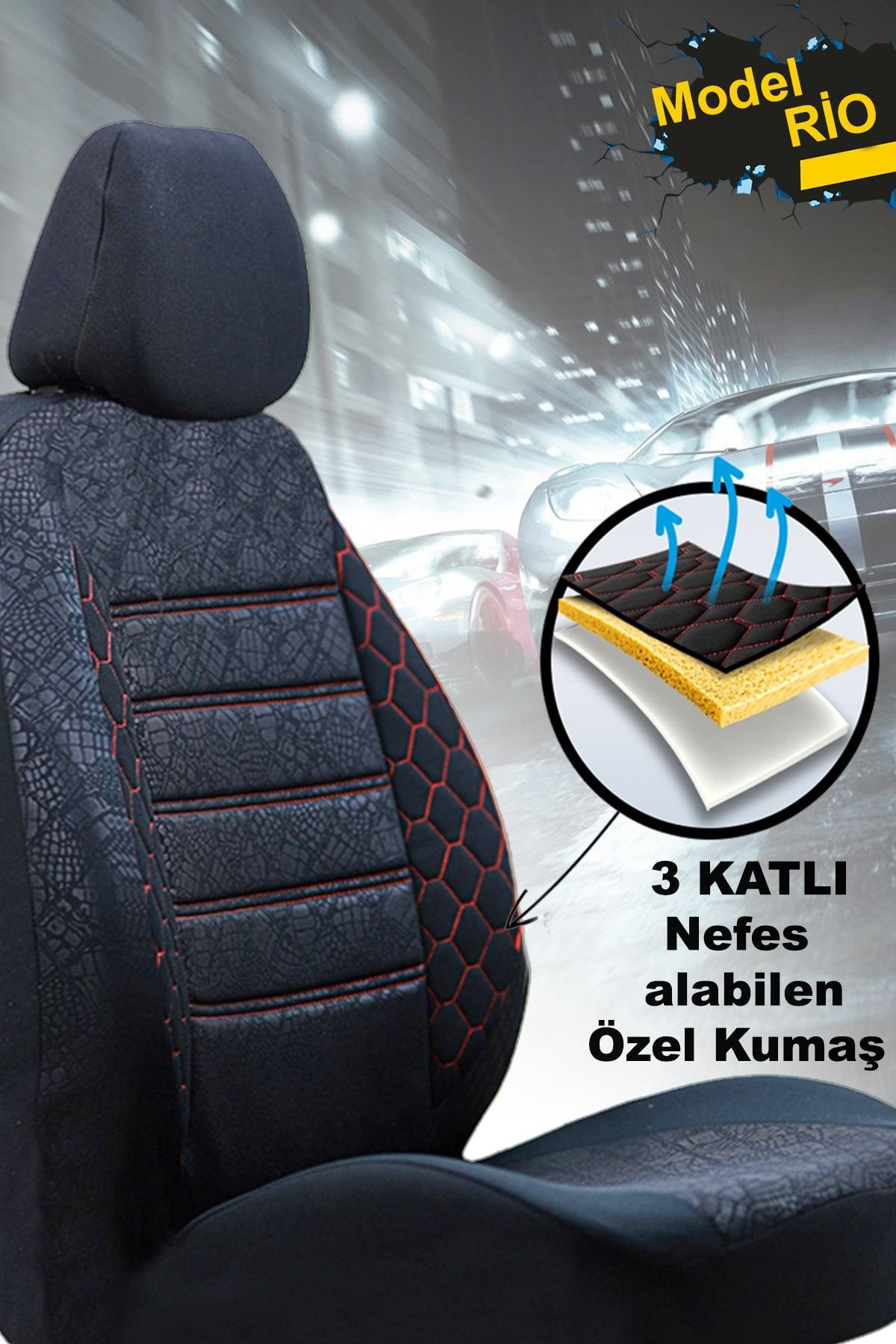 Honda Accord Ex Uyumlu Kırmızı Oto Koltuk Kılıfı (tam Takım Ön Arka Araç Koltuk Kılıfı)